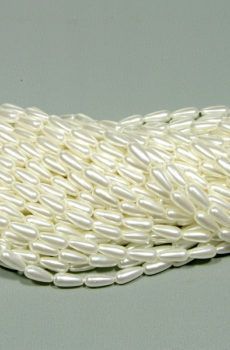 03-113 fehér tekla rizs gyöngy 6x14mm