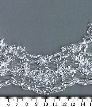 06-1064 Fehér gyöngyös szegő csipke 9cm