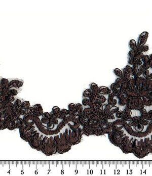 06-1135 Fekete hímzett szegő csipke 10cm (9874TR-N58 fekete)