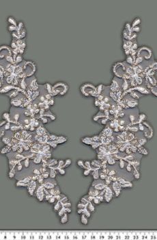 06-1194 Tüll alapú fehér páros csipke