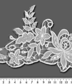 06-1196 Fehér muszlin alapú légcsipke szegő 12cm