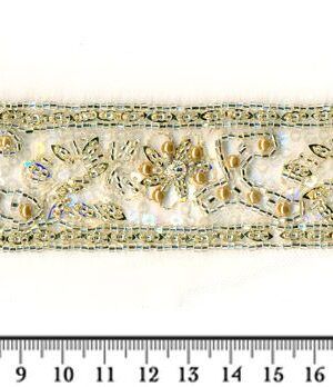 06-1203 Arany gyöngyös csipke szegő 3,5cm