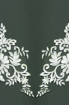 06-1249 Tüll alapú fehér páros csipke