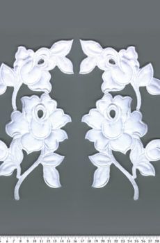 06-491 Szatén alapú fehér páros csipke