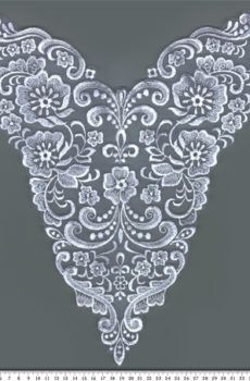 06-554 Organza alapú fehér csipkemotívum