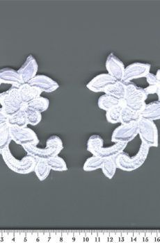 06-628 Düsesz alapú fehér páros csipke