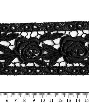 06-724-F Fekete légcsipke szegő 6cm