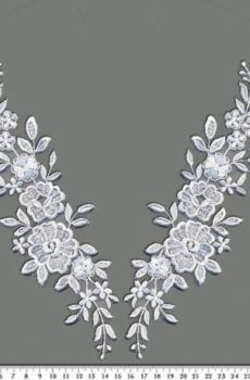 06-853 Organza alapú krém páros csipke