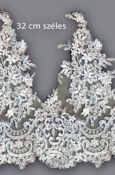 06-903 Fehér zsinórozott szegő csipke 32cm