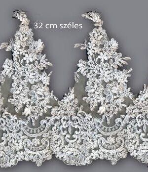 06-904 Krém zsinórozott szegő csipke 32cm