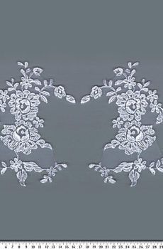 06-937 Tüll alapú fehér páros csipke