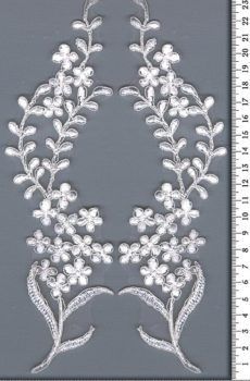 06-990Tüll alapú zsinóros krém páros csipke