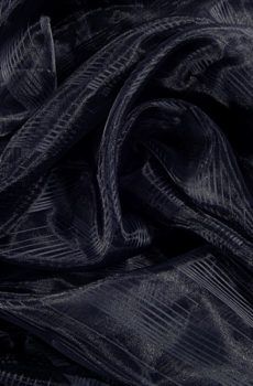 15-259 Fekete csíkos opál organza 150cm