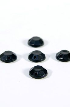 18-024 Kerek Fekete varrható akril kő 8 mm  (A165)