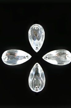 18-034 Csepp ezüst varrható akril kő 11mm x 20mm