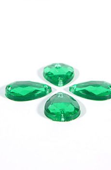 18-095 Virágszirom zöld varrható akril kő 13mm x 18mm