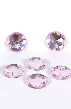 18-106 Kerek világos rózsaszín varrható akril kő 8 mm