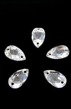 19-091 Ezüst csepp kristály varrható 12x6 mm