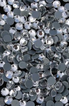 19-093 Ezüst kerek Prémium kristály Hotfix 5mm