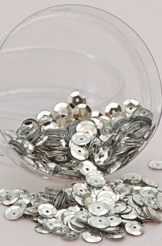 26-025 Flitter ezüst 6mm (500 gr / csomag)