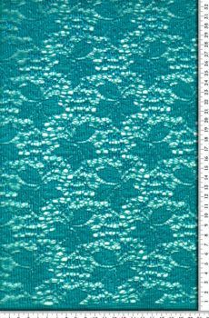 28-031 Elasztikus csipkeanyag türkizkék