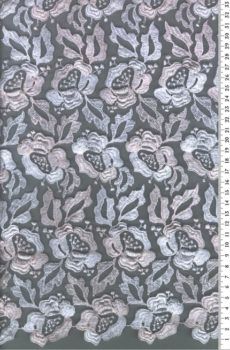 28-067 Fehér-barack organza alapon hímzett csipke