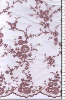 28-603 Test szín Tüll alapon, hímzett,gyöngyökkel