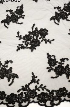 fekete zsinórozott csipkeanyag