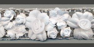 30-258 3D-s, virágos, gyöngyös szegő