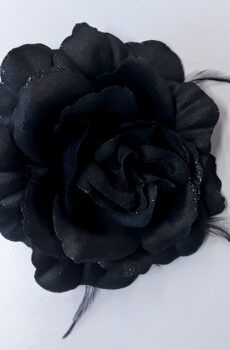30-7 Fekete tollas szatén virág
