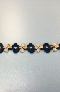 31-080-23 Bézs-fekete díszítő szalag 1,5cm széles