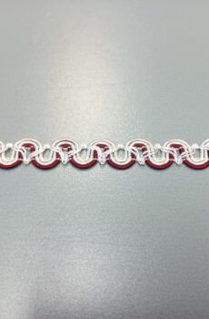 31-080-35 Bordó-törtfehér díszítő szalag 1,5cm széles