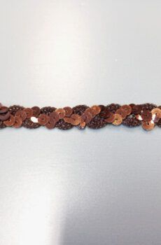 31-080-37 Barna színű díszítő flitter szalag 1,5cm széles