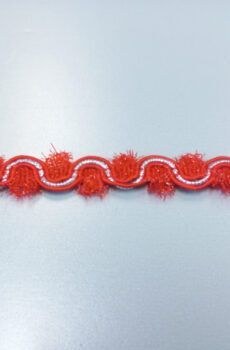 31-080-53 Piros színű díszítő szalag 1,5cm széles