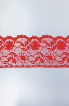 31-080-55 Piros színű csipke szegő 5cm széles