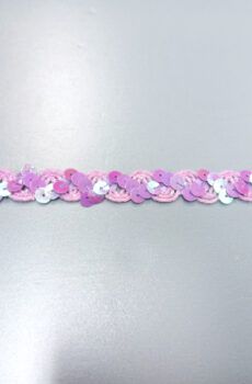 31-080-68 Lila színű díszítő flitter szalag 1,5cm széles