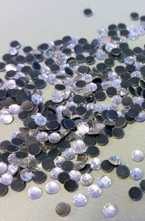 19-145 Ezüst kerek kristály Hotfix 3mm