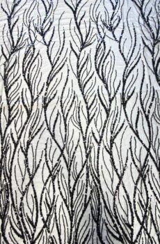 Fekete indás gyöngyös csipkeanyag