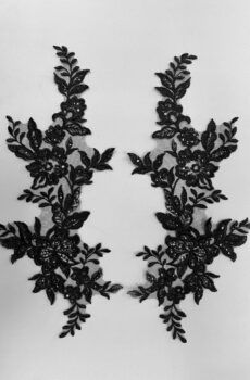 06-1312 Fekete páros csipke 35cm x 17cm
