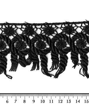 06-323-F Fekete légcsipke szegő 7,5 cm