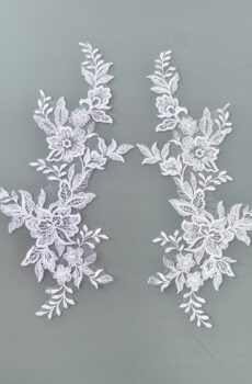 06-1291 Fehér páros csipke 36cm x 16cm